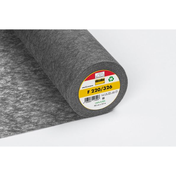 Entoilage Thermocollant Vlieseline F220 Gris anthracite - Par 10 cm