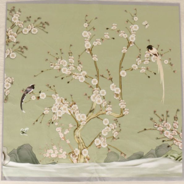 Carré tissu Velours épais tout doux  Fleurs et Oiseaux