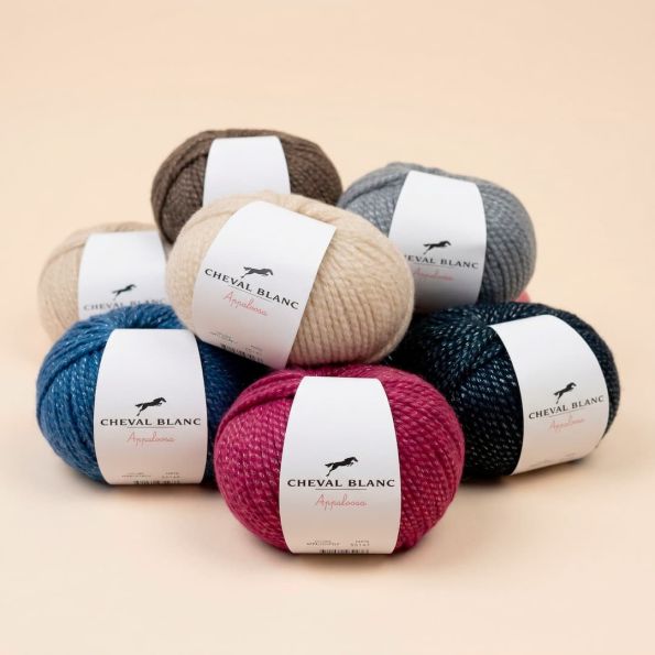 Fil de Laine et Alpaga Cheval Blanc Appaloosa Lurex - 6 Couleurs