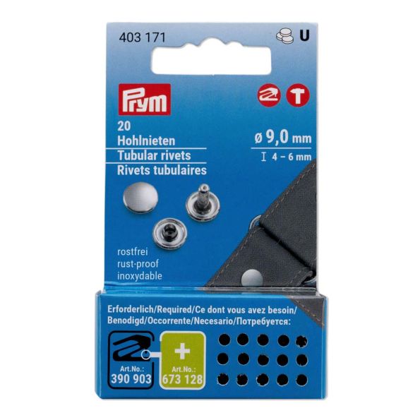 Rivets tubulaires 4 à 6 mm Prym - 20 pièces