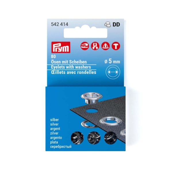 Recharge œillets avec rondelles 5 mm Prym - 80 pièces