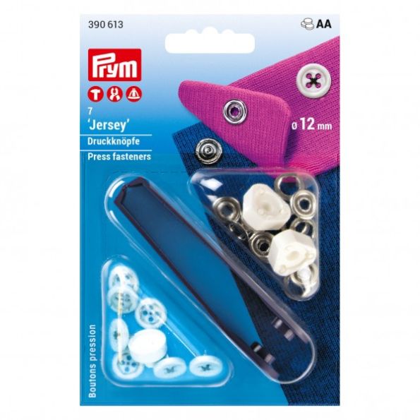 Boutons pression Jersey 12mm avec outil Prym Noir
