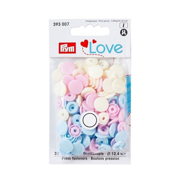 Boutons pression Prym Colors Snaps Love rose - Sachet 30 boutons
