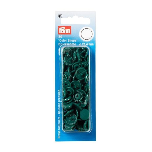 Prym 30 Boutons pression Color Snaps vert fonce 12,4 mm