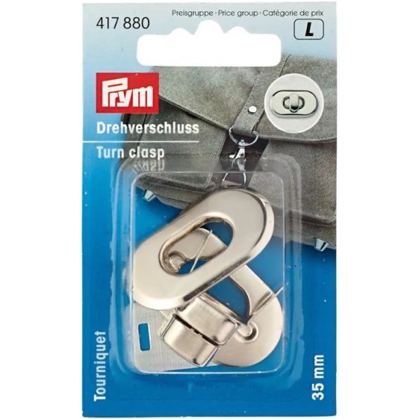 Fermoir tourniquet pour sacs Prym - Argent