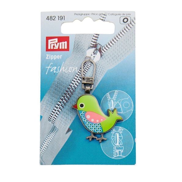 Tirette pour fermeture éclair Prym Enfants Oiseau verde/bleu