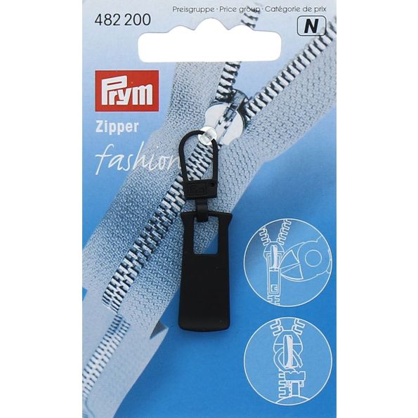 Tirette pour fermeture éclair Prym Fashion Rectangulaire noire