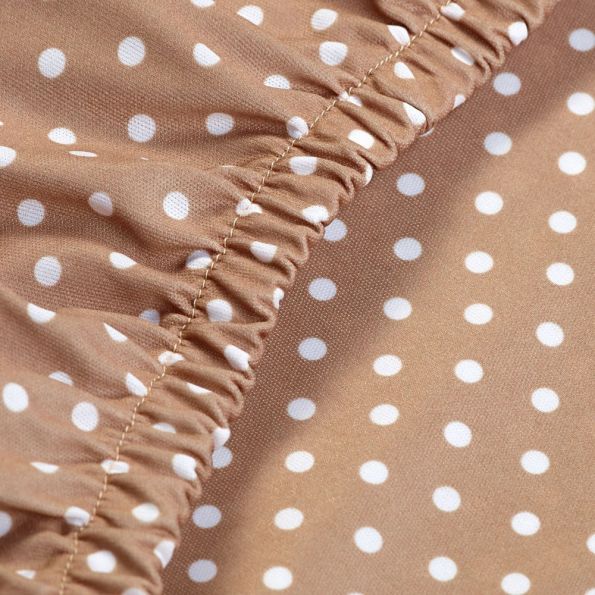 Tissu Fantaisie Beige à Pois blanc pour Mannequin de couture Taille S