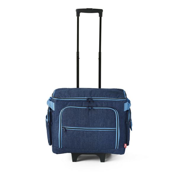 Valise roulante pour machine à coudre couleur Jeans Prym