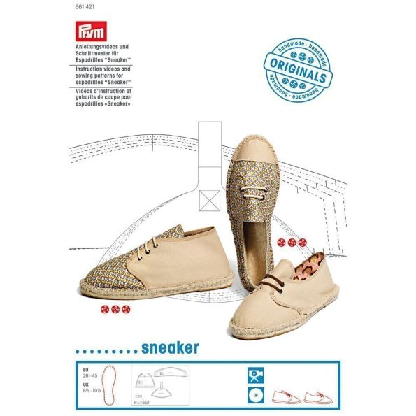Vidéos d'instructions et gabarits de coupe pour espadrilles 'Sneaker'