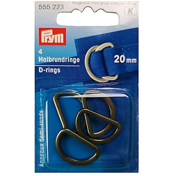 Passants demi-ronds Prym Argent antique - 4 tailles