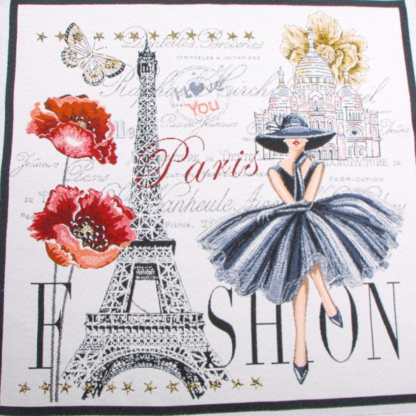 Panneau carré jacquard 48x48cm Adéle sur fond Blanc