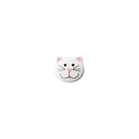 Bouton Chat pied 20 mm Blanc