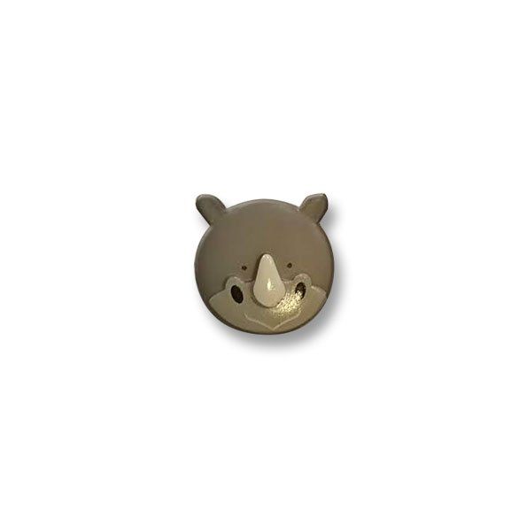 Bouton Rhinocéros pied 20 mm Gris