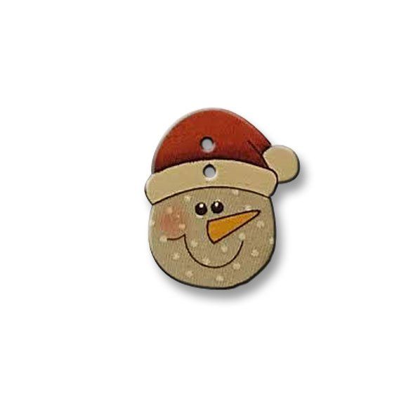 Bouton tête bonhomme de neige en bois 30 mm