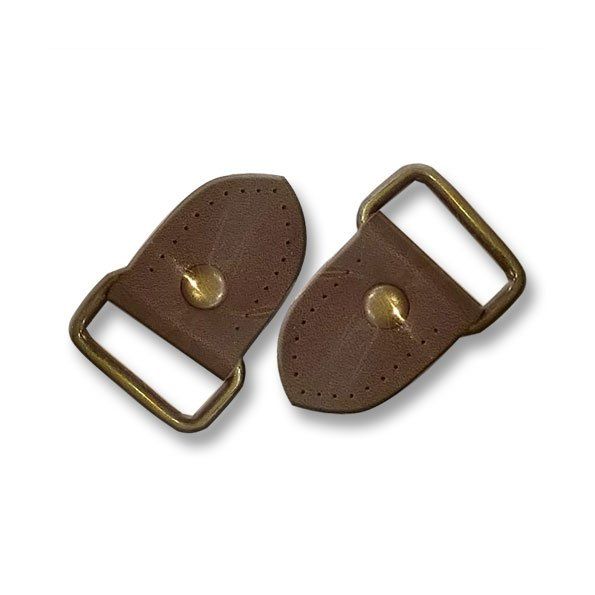 Fermeture en cuir avec boucle en métal Marron