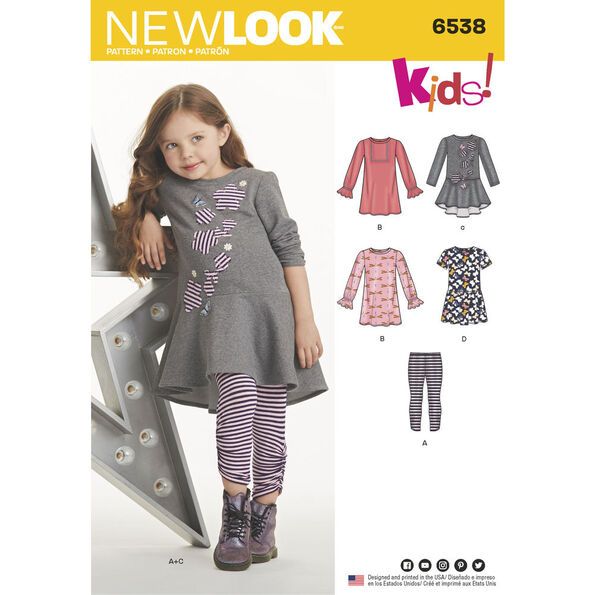 Patron New Look 6538 Robe Enfant