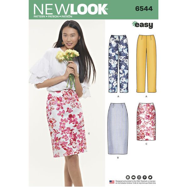 Patron New Look 6544 Pantalon & Jupe