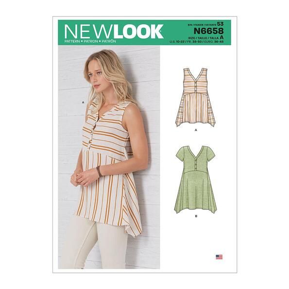 Patron New Look 6658 Blouse