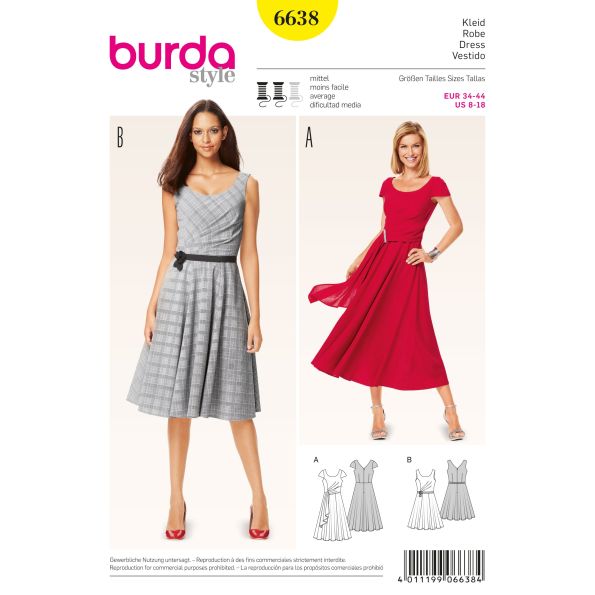 Patron Burda 6638 Robe