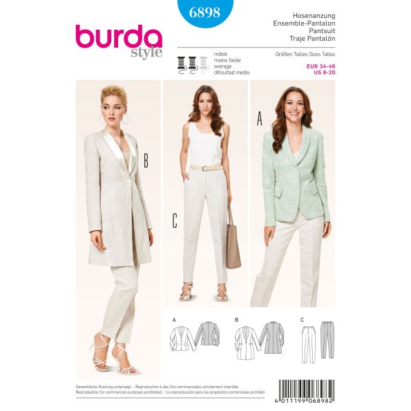 Patron Burda 6898 Ensemble pantalon