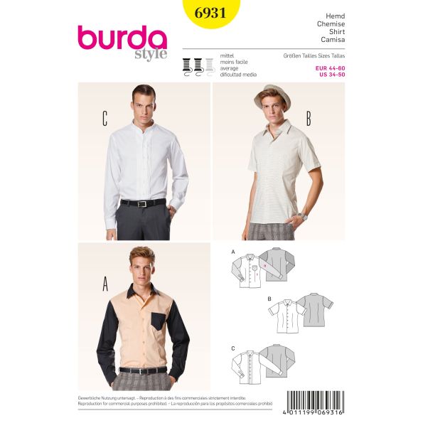 Patron Burda 6931 Chemise