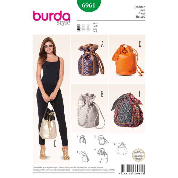 Patron Burda 6961 Sacs