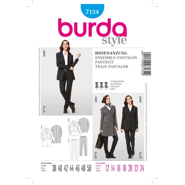 Patron Burda 7134 Veste et Pantalon