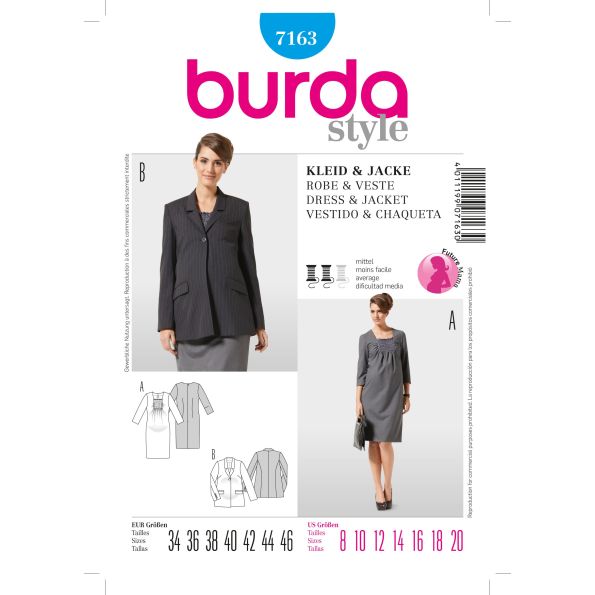 Patron Burda 7163 Robe & Veste
