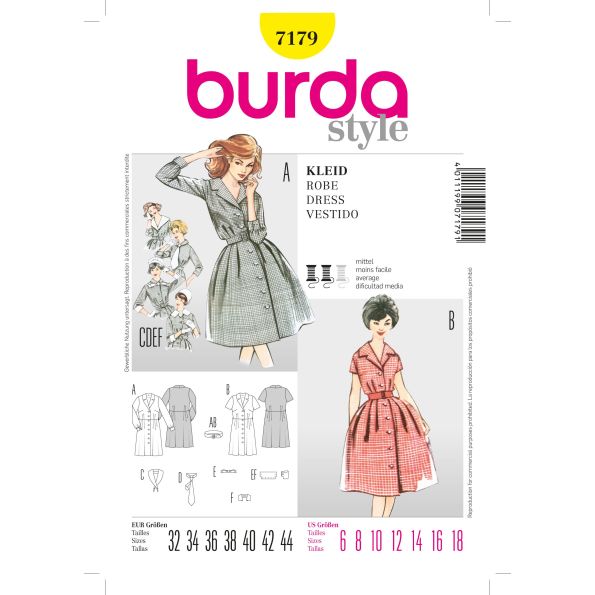 Patron Burda 7179 Robe