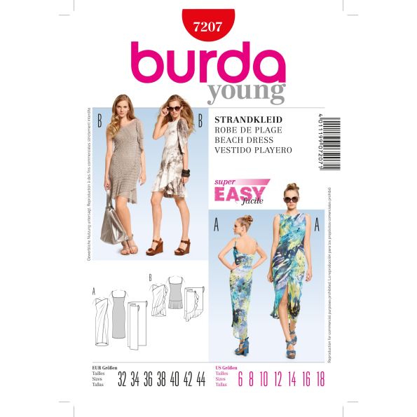 Patron Burda 7207 Robe de plage