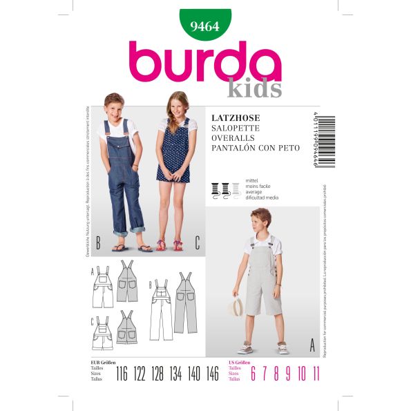 Patron Burda 9464 Salopette