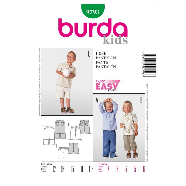 Patron Burda 9793 Pantalon