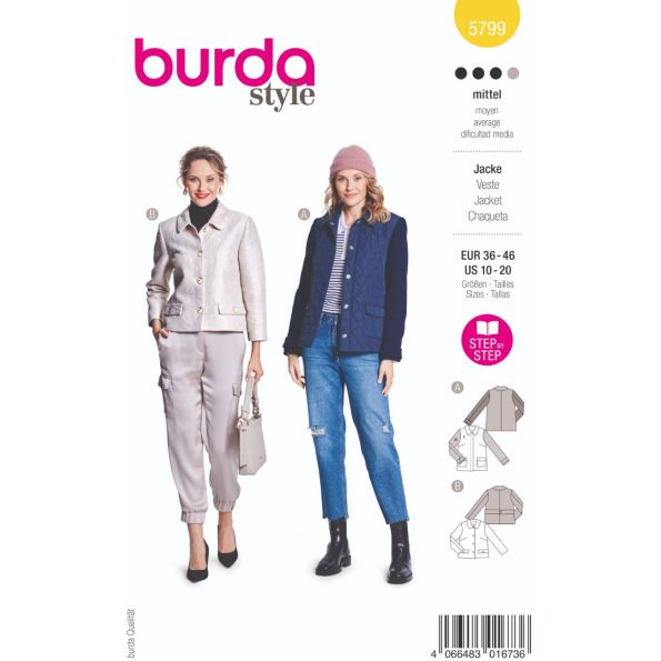 Patron Burda 5799 Veste