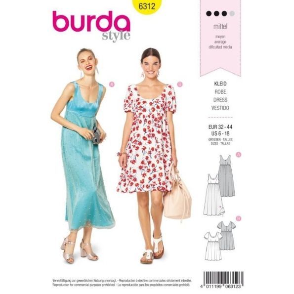 Patron Burda 6317 Robe