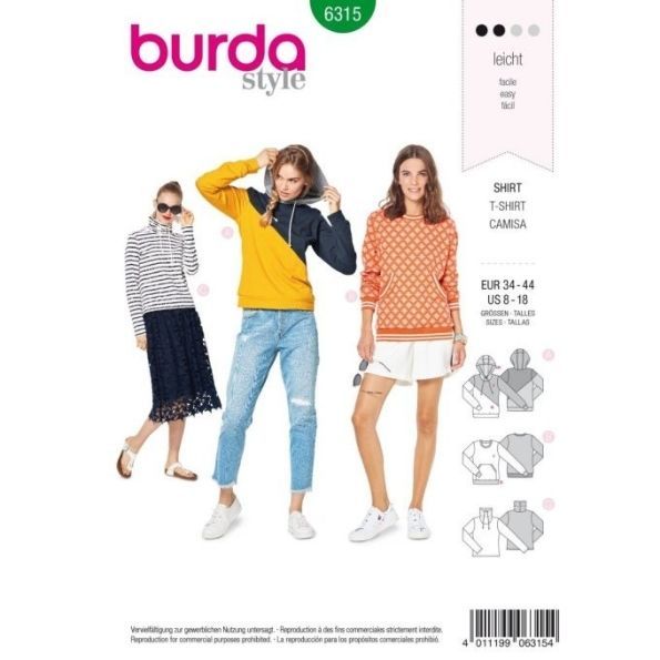 Patron Burda 6315 T-shirt