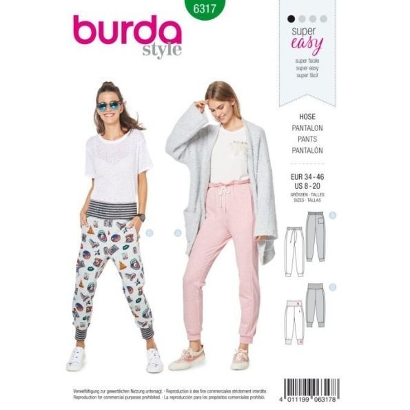 Patron Burda 6317 Pantalon