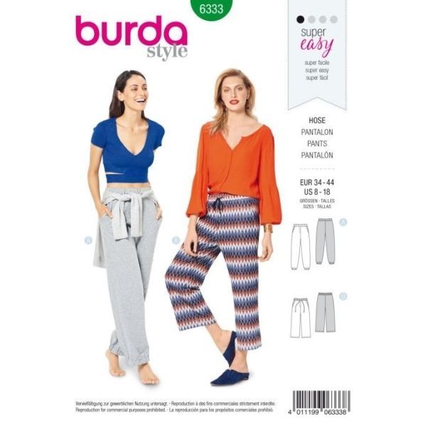 Patron Burda 6333 Pantalon