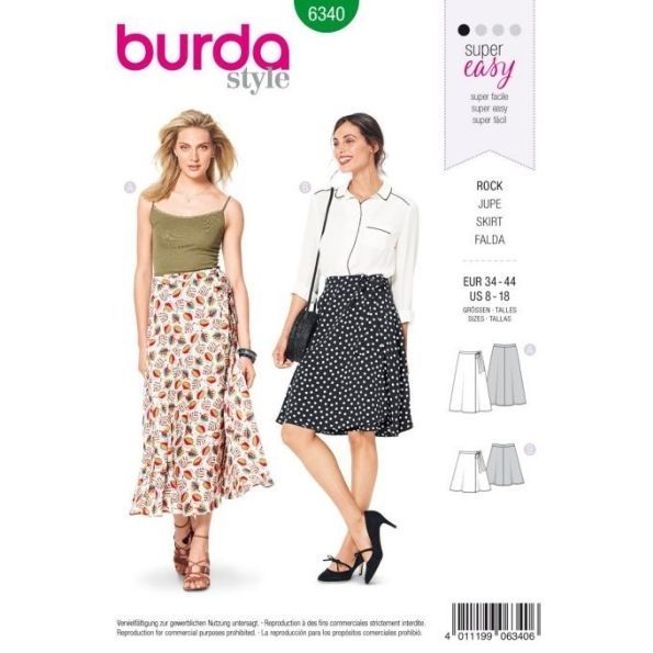 Patron Burda 6340 Jupe