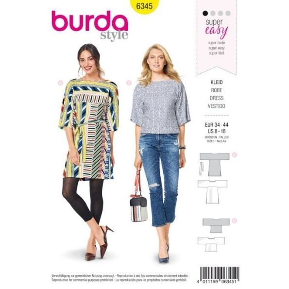 Patron Burda 6345 Robe