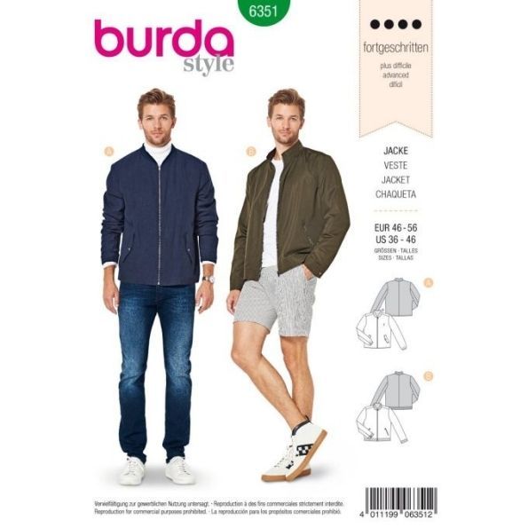 Patron Burda 6351 Veste