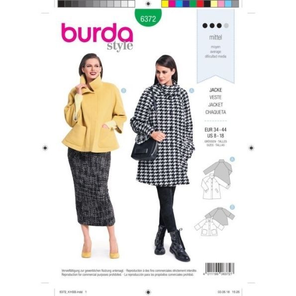 Patron Burda 6372 Veste