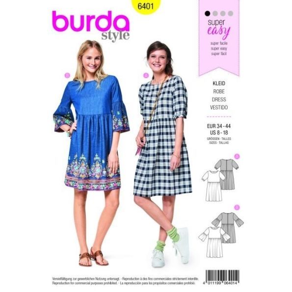 Patron Burda 6401 Robe