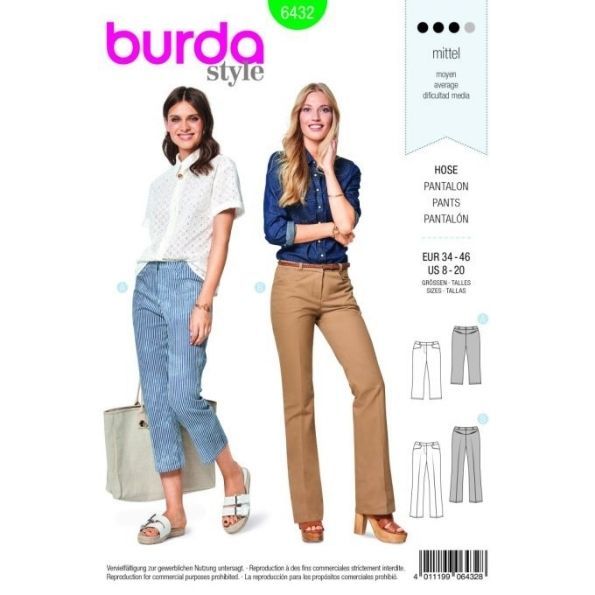 Patron Burda 6432 Pantalon
