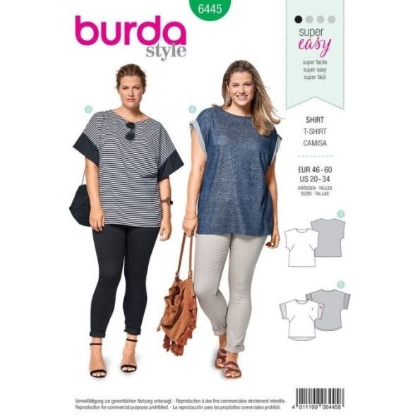 Patron Burda 6445 T-shirt