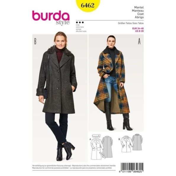 Patron Burda 6462 Manteau