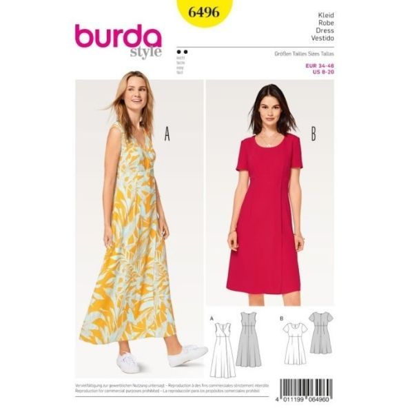 Patron Burda 6496 Robe
