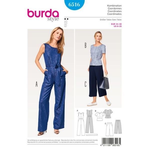 Patron Burda 6516 Combinaison