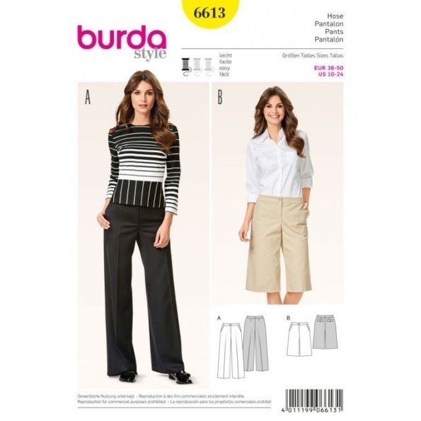 Patron Burda 6613 Pantalon