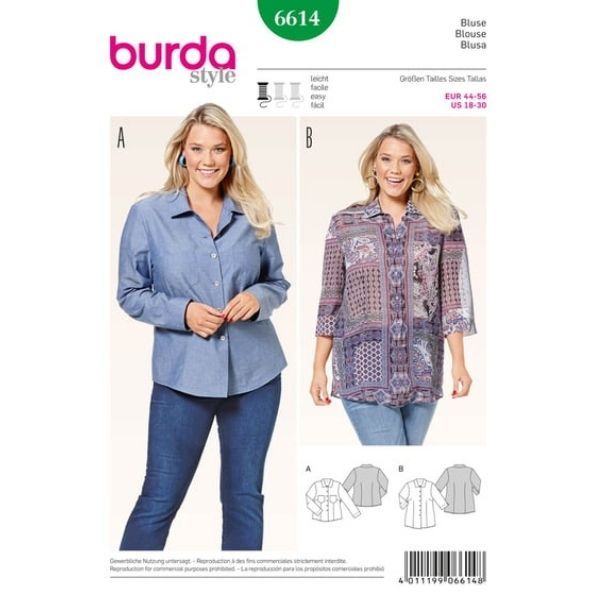 Patron Burda 6614 Blouse